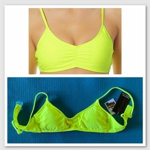 NEW No Boundaries Yellow bikini Bra Sz S Small Removable Pads Adjustable Straps